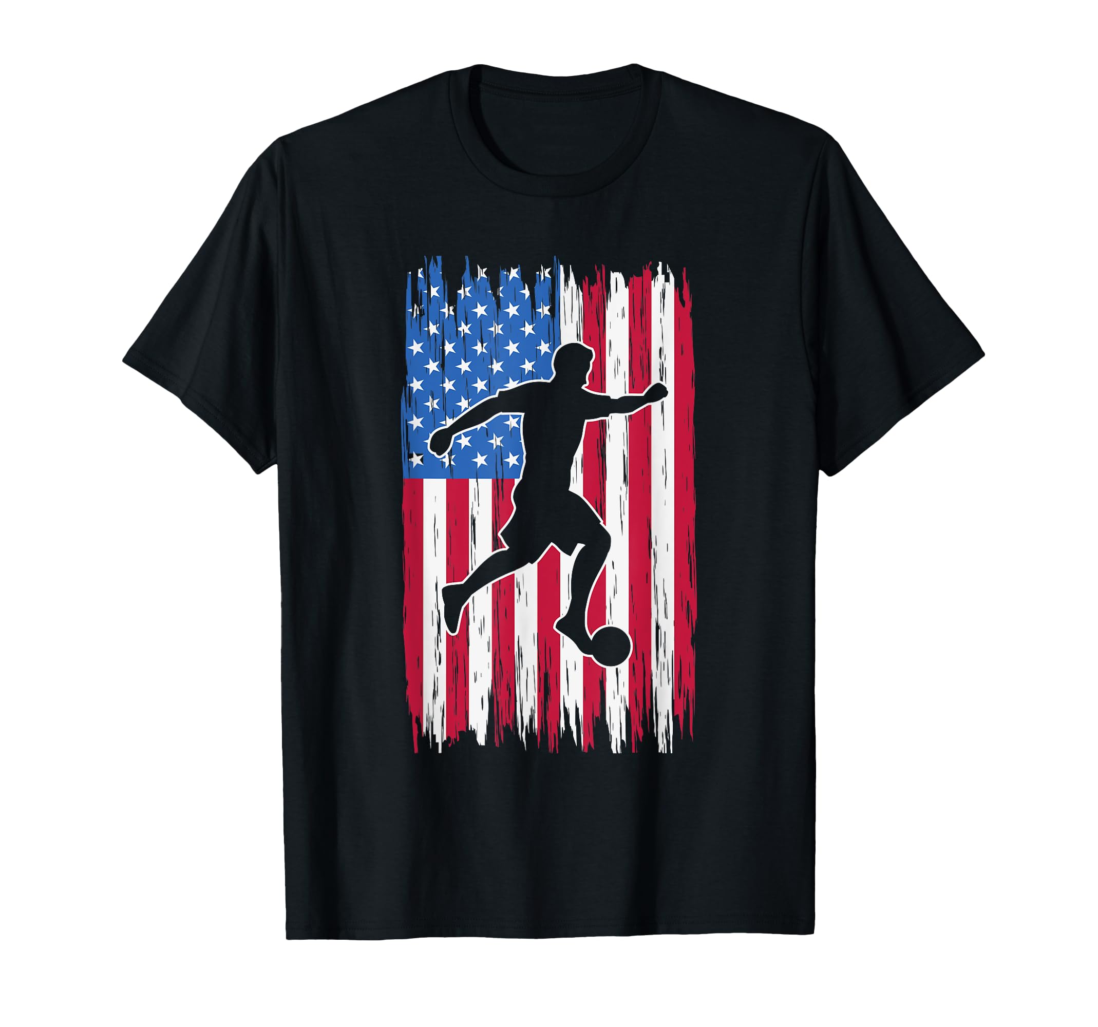 Patriotic Soccer Player Kicking T-Shirt - Fun Novelty Design for Adults - T-Shirt, Sweatshirt, Hoodie
