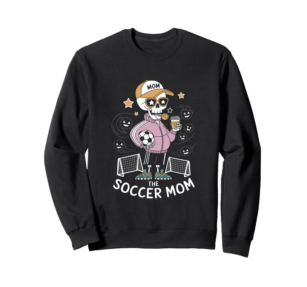 Soccer Mom Skeletton Halloween Sweatshirt - Fun Novelty Design for Adults - T-Shirt, Sweatshirt, Hoodie