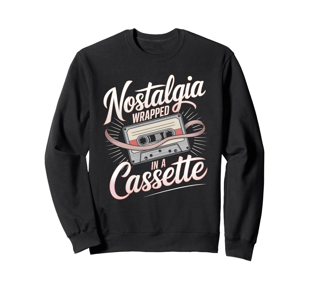 Cassette Lover Nostalgia Wrapped Sweatshirt - Aesthetic Graphic Men Women - T-Shirt, Sweatshirt, Hoodie