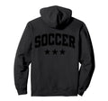 Soccer All Black Stars Text Hoodie - Graphic Print Unisex - T-Shirt, Sweatshirt, Hoodie