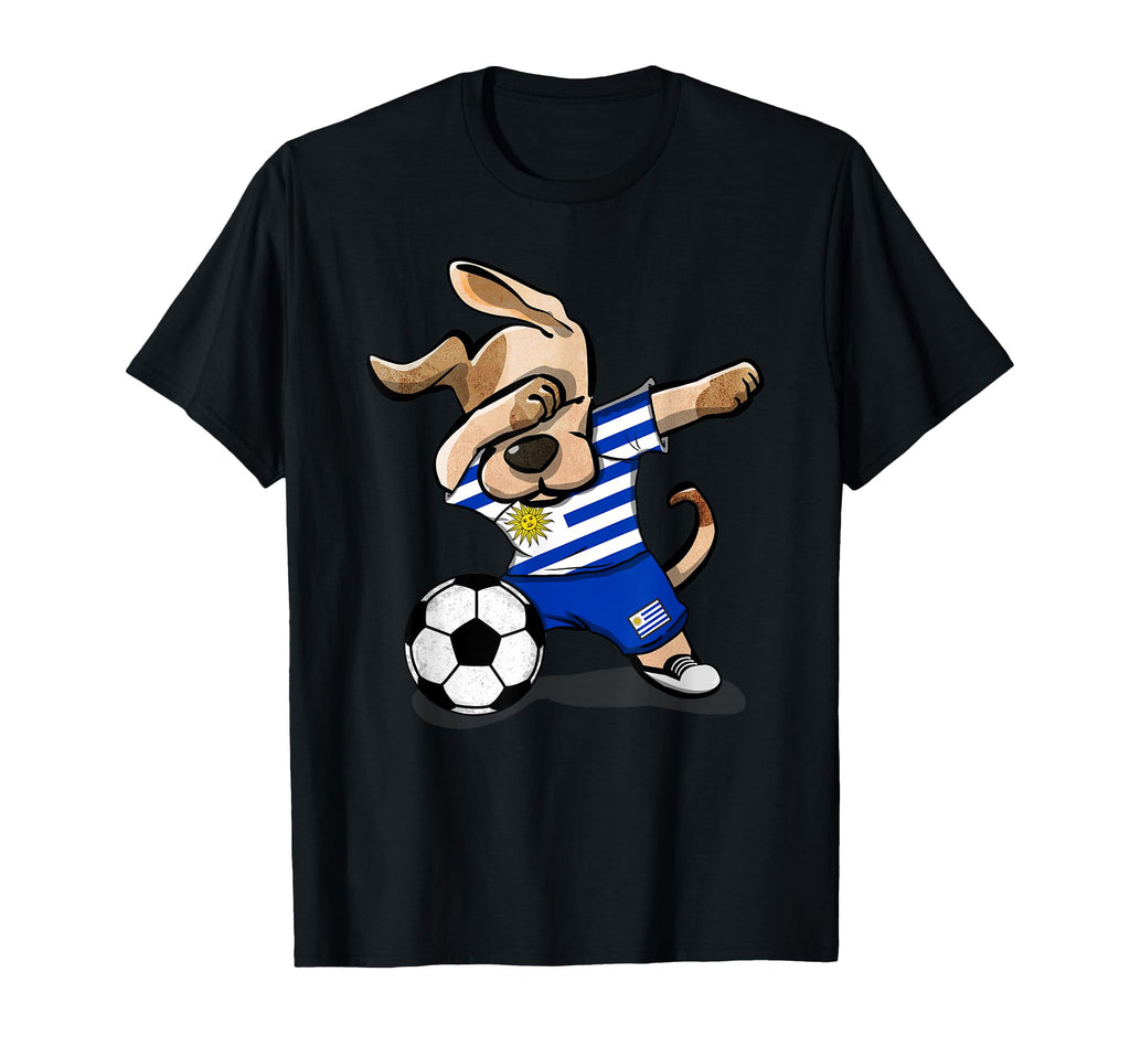 Dog Dabbing Soccer Uruguay Jersey T-Shirt - Fun Novelty Design Men Women - T-Shirt, Sweatshirt, Hoodie