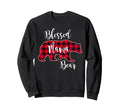 Blessed Mama Bear Buffalo Check Sweatshirt - Casual Everyday Wear Unisex - T-Shirt, Sweatshirt, Hoodie