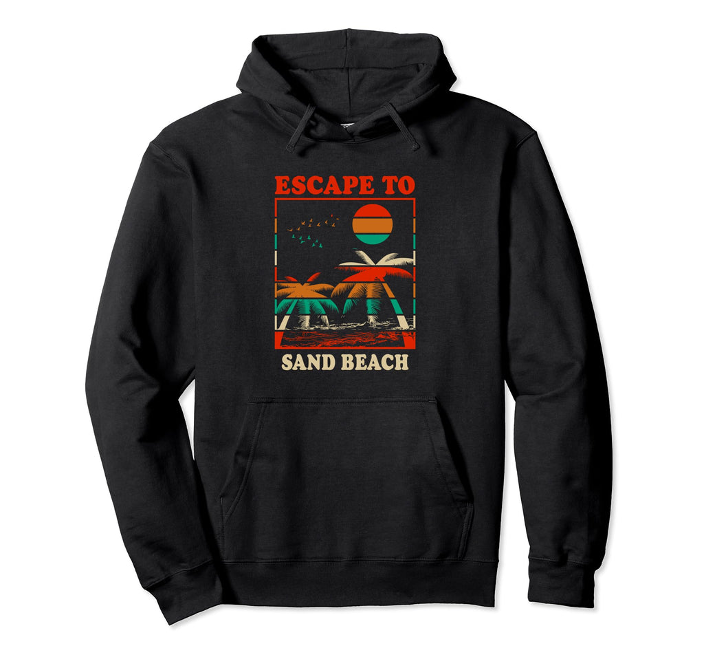 Escape To Sand Beach Sunset Nature Hoodie - Custom Art Print for Adults - T-Shirt, Sweatshirt, Hoodie