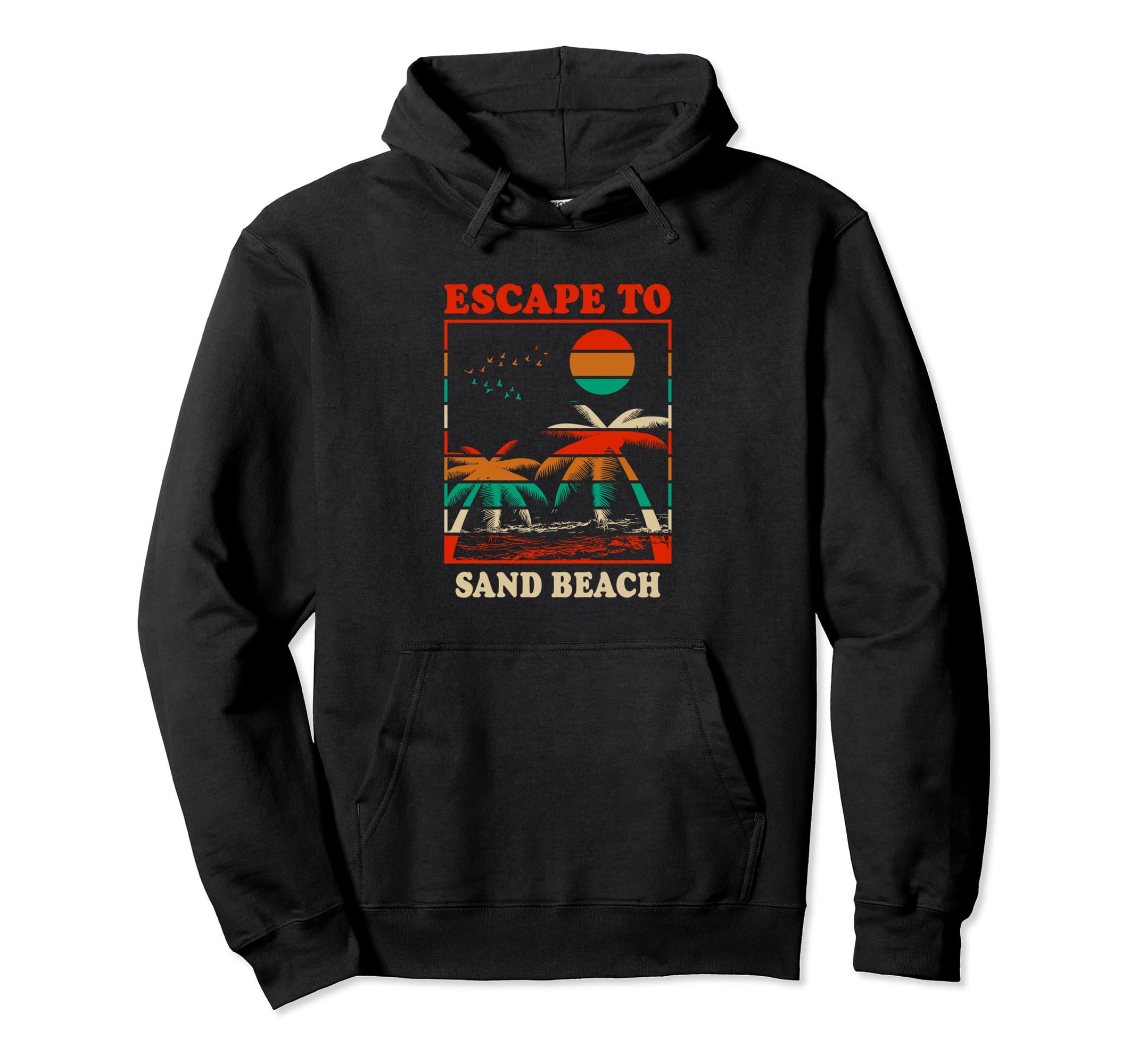 Escape To Sand Beach Sunset Nature Hoodie - Custom Art Print for Adults - T-Shirt, Sweatshirt, Hoodie