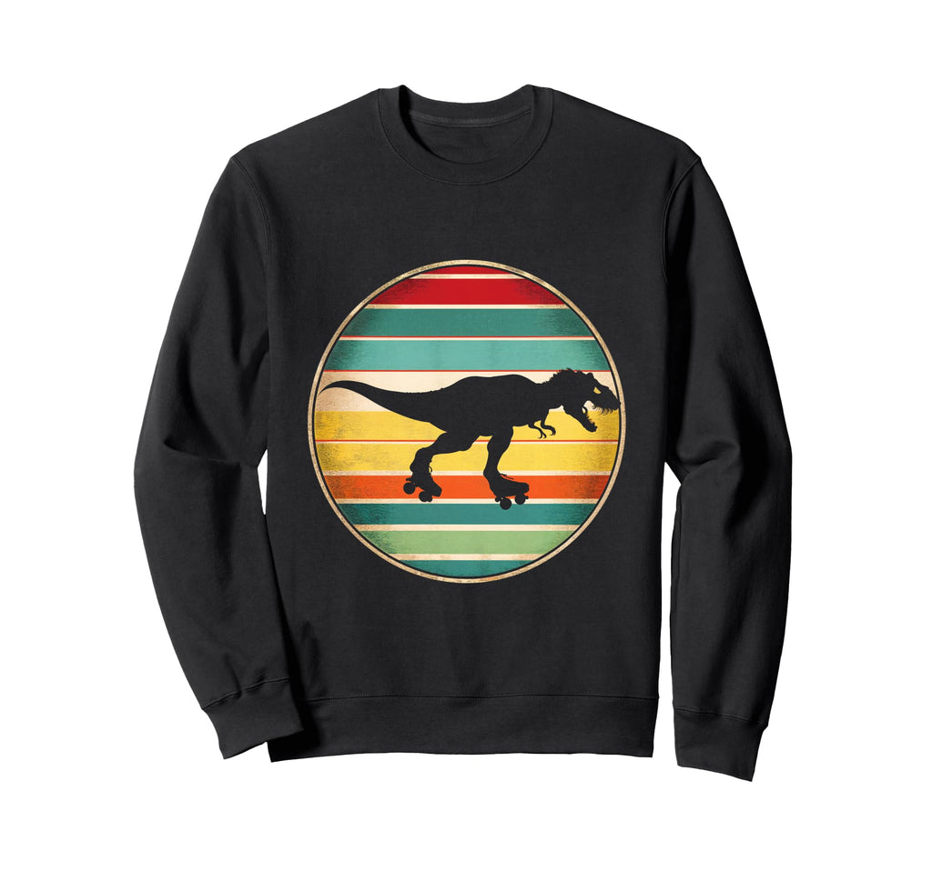Dinosaur Roller Skate T Rex Sweatshirt - Unique Graphic Men Women - T-Shirt, Sweatshirt, Hoodie