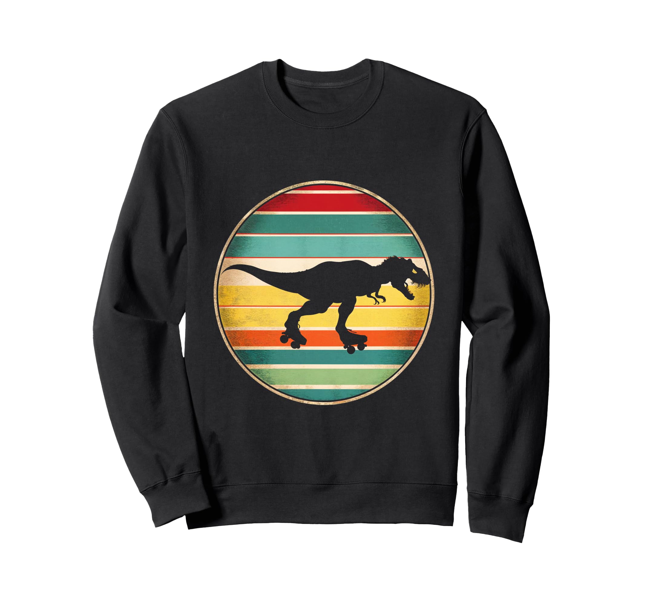 Dinosaur Roller Skate T Rex Sweatshirt - Unique Graphic Men Women - T-Shirt, Sweatshirt, Hoodie