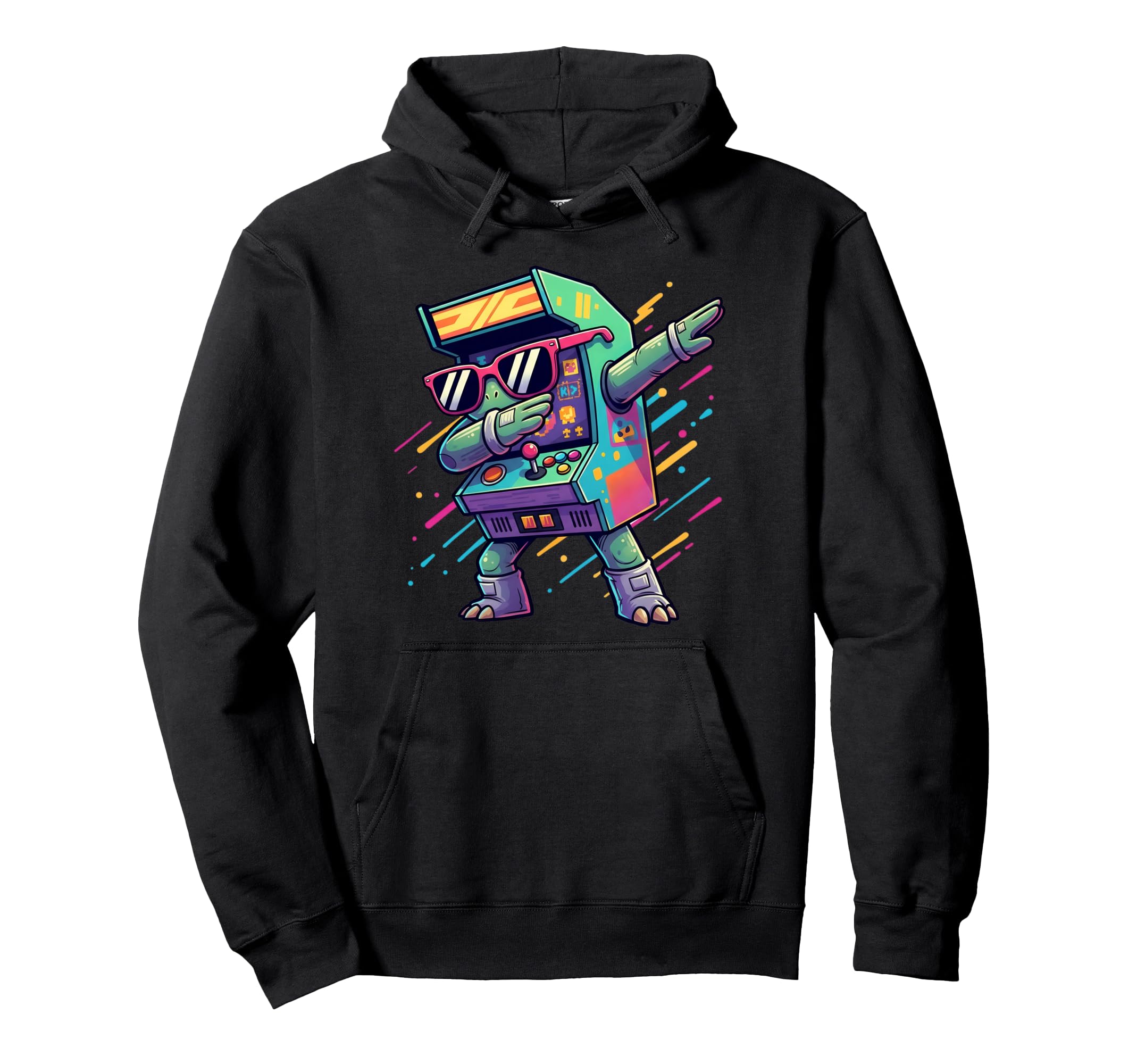 Arcade Cabinet Machine Dabbing 70S 80S Hoodie - Minimalist Print Unisex - T-Shirt, Sweatshirt, Hoodie