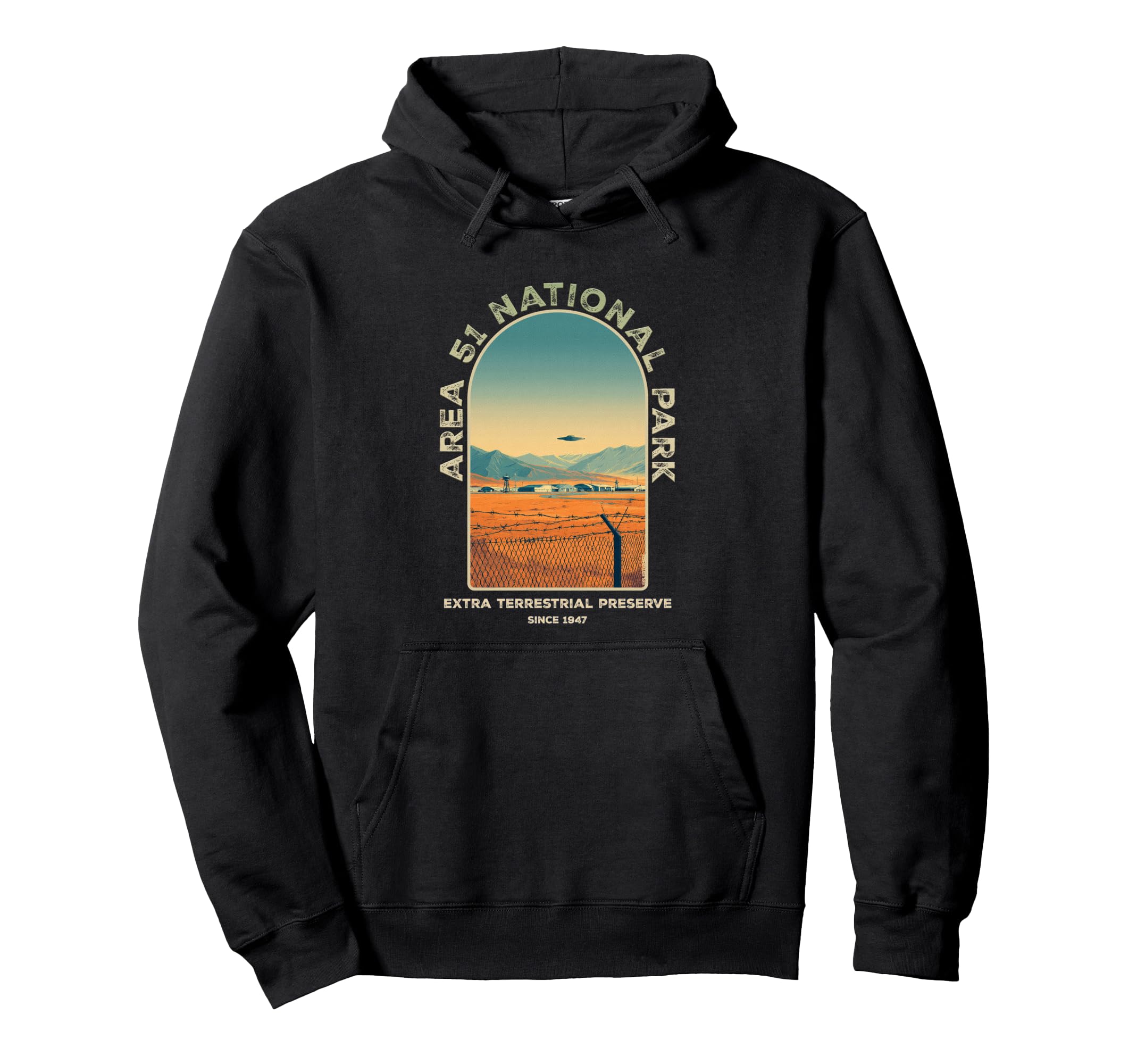Area 51 National Park Extra Terrestrial Hoodie - Trendy Graphic for Adults - T-Shirt, Sweatshirt, Hoodie