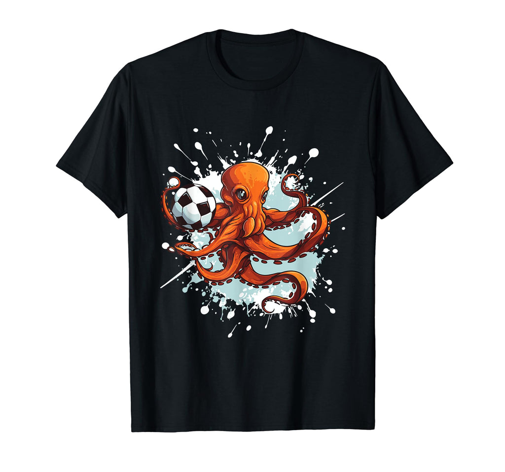 Octopus Playing Soccer Animal T-Shirt - Casual Everyday Wear for Adults - T-Shirt, Sweatshirt, Hoodie