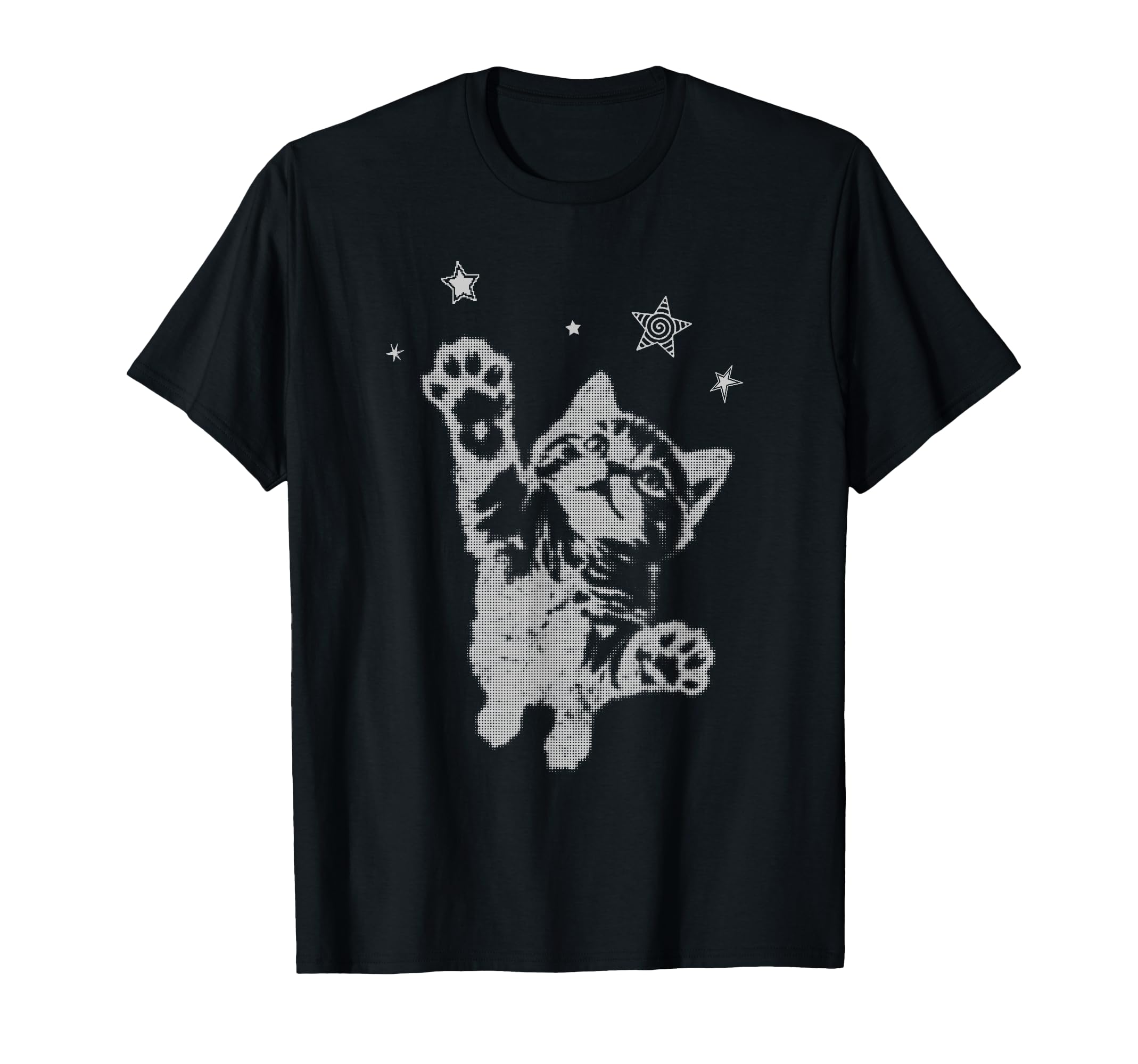 Y2K Cat Jumping Stars Silly 90S 2000S T-Shirt - Novelty Apparel Unisex - T-Shirt, Sweatshirt, Hoodie