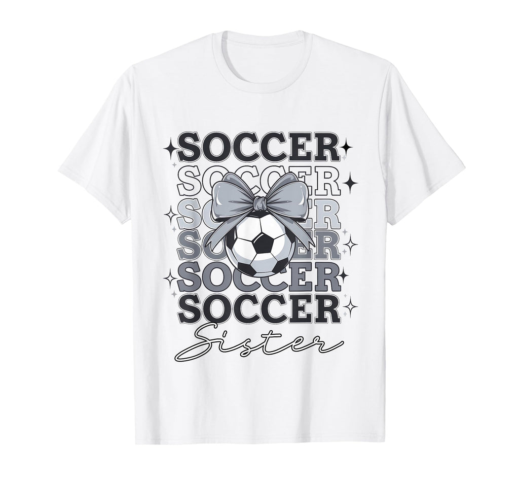 Groovy Soccer Sister Coquette Bow T-Shirt - Custom Art Print for Adults - T-Shirt, Sweatshirt, Hoodie