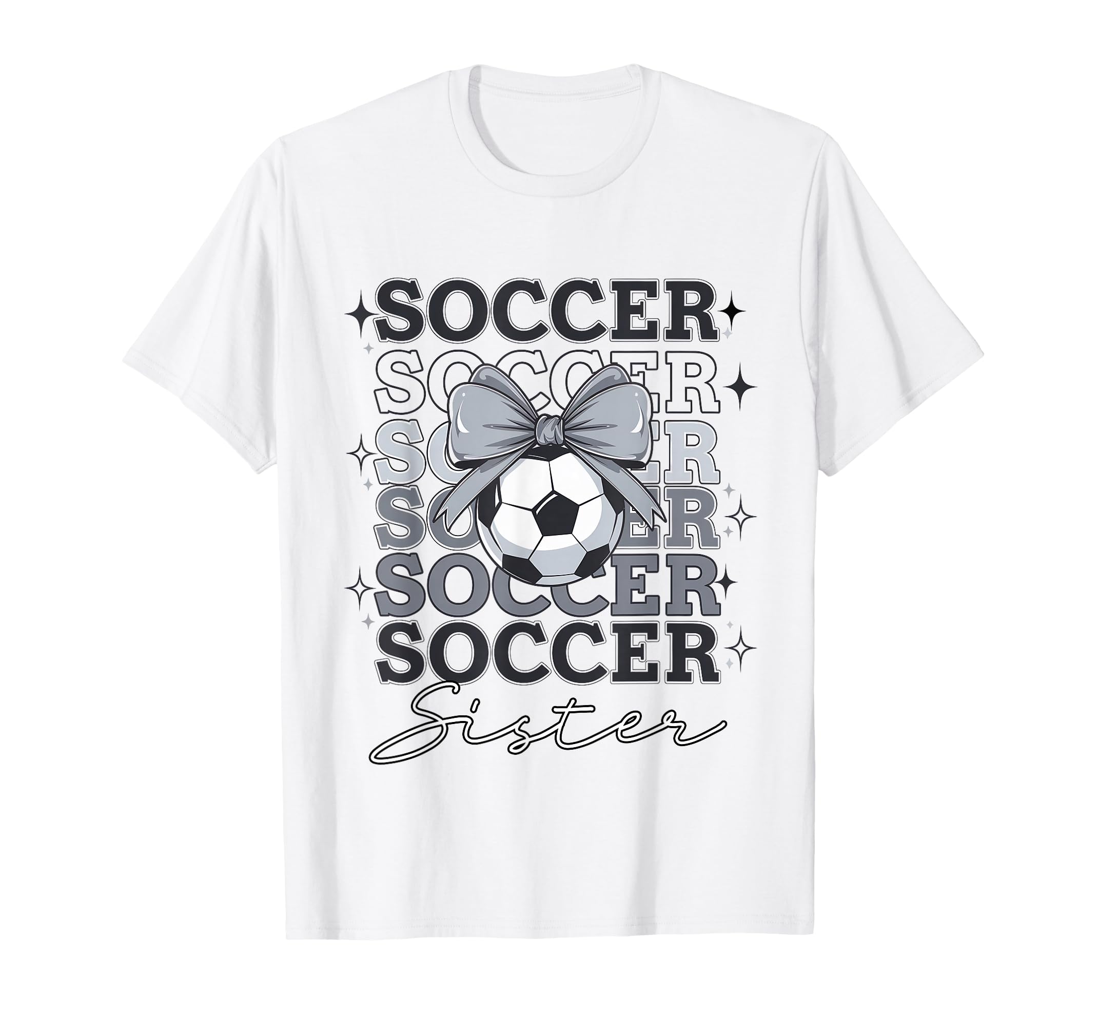 Groovy Soccer Sister Coquette Bow T-Shirt - Custom Art Print for Adults - T-Shirt, Sweatshirt, Hoodie