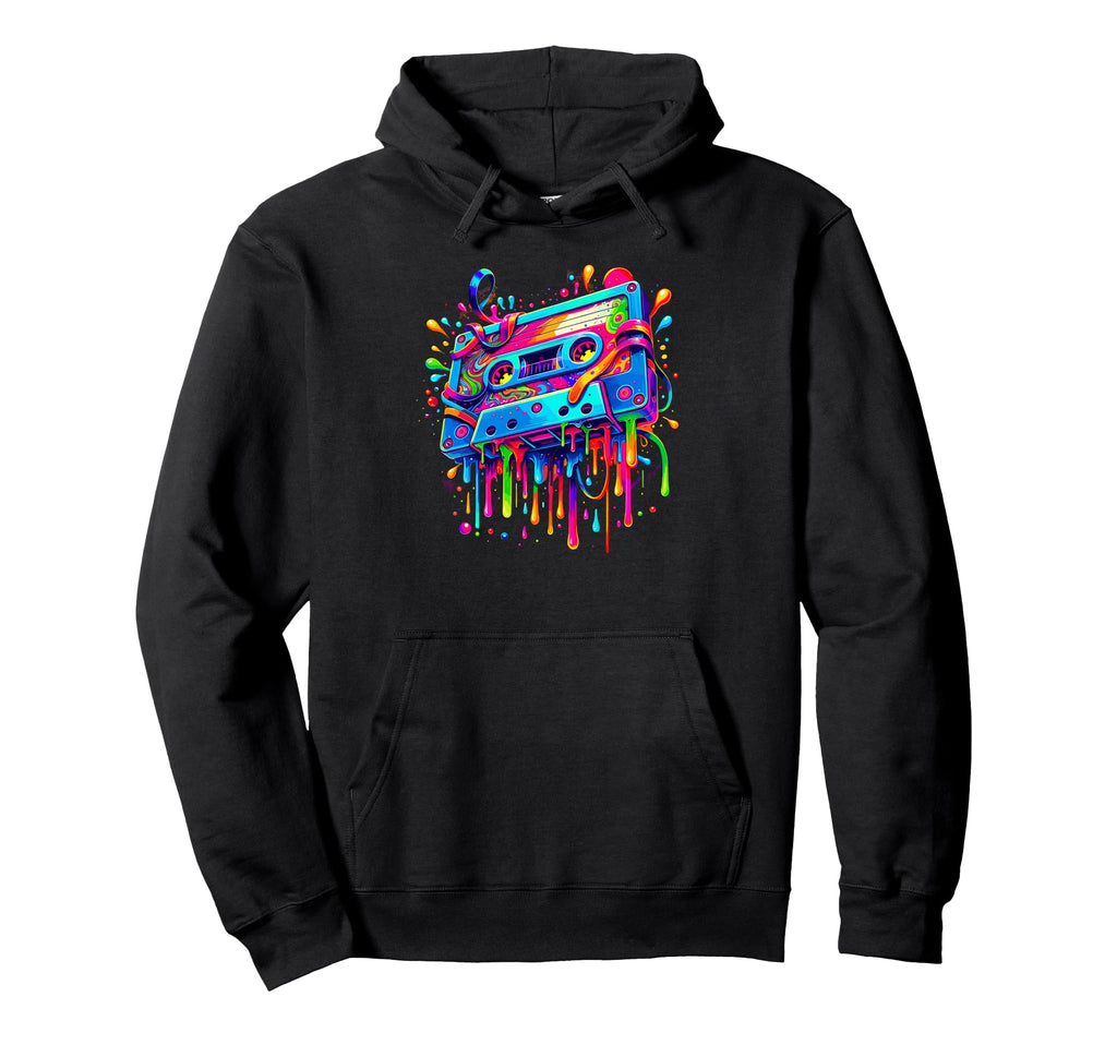 Splash Art Cassette Player Music Tape Hoodie - Unique Graphic Men Women - T-Shirt, Sweatshirt, Hoodie