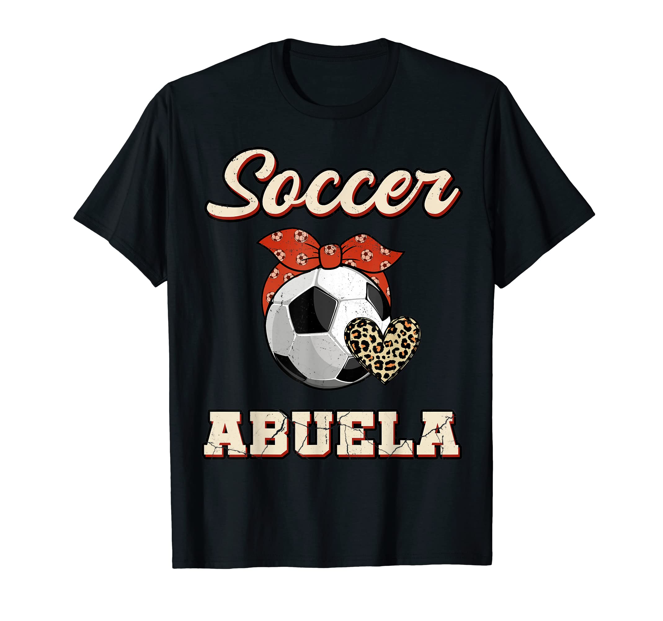 Soccer Abuela Bandana Leopard Heart T-Shirt - Aesthetic Graphic Unisex - T-Shirt, Sweatshirt, Hoodie