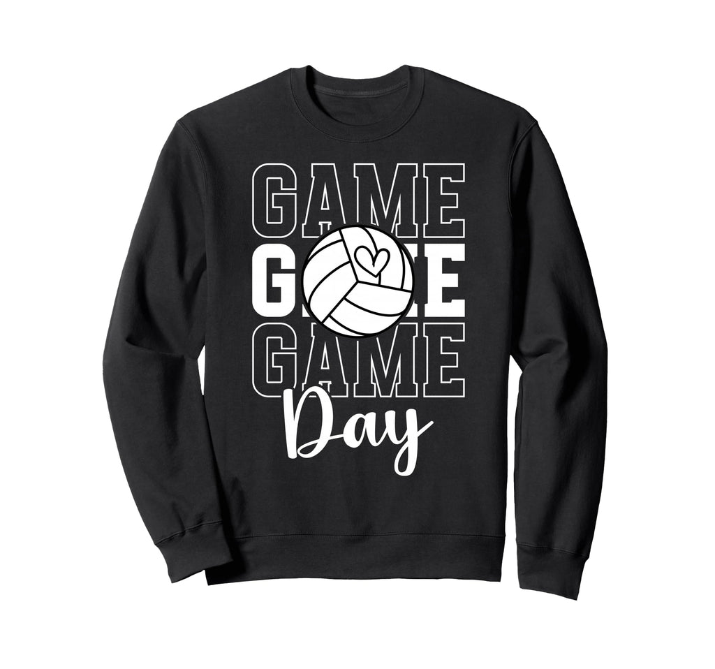 Game Day Volleyball Game Day Heart Sweatshirt - Graphic Print Unisex - T-Shirt, Sweatshirt, Hoodie