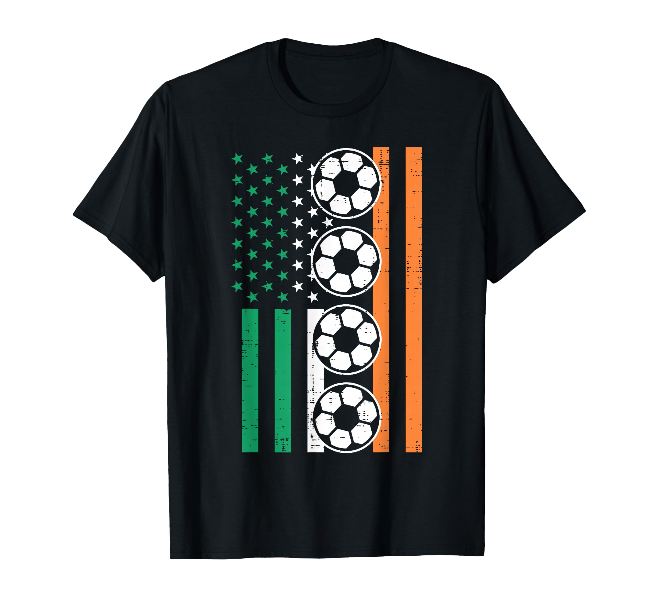 Irish Us Flag Soccer Balls Football St T-Shirt - Novelty Apparel Unisex - T-Shirt, Sweatshirt, Hoodie