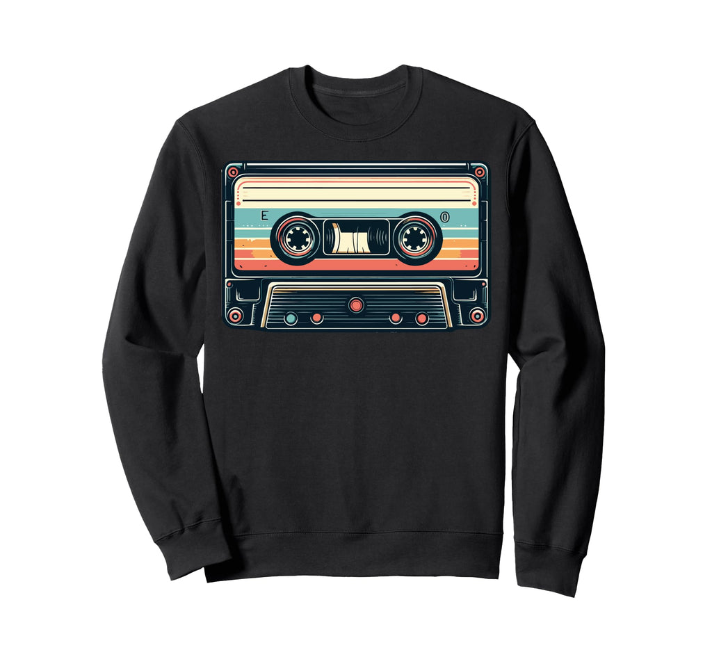 Cassette Tape Stripes Sweatshirt - Fun Novelty Design Unisex - T-Shirt, Sweatshirt, Hoodie