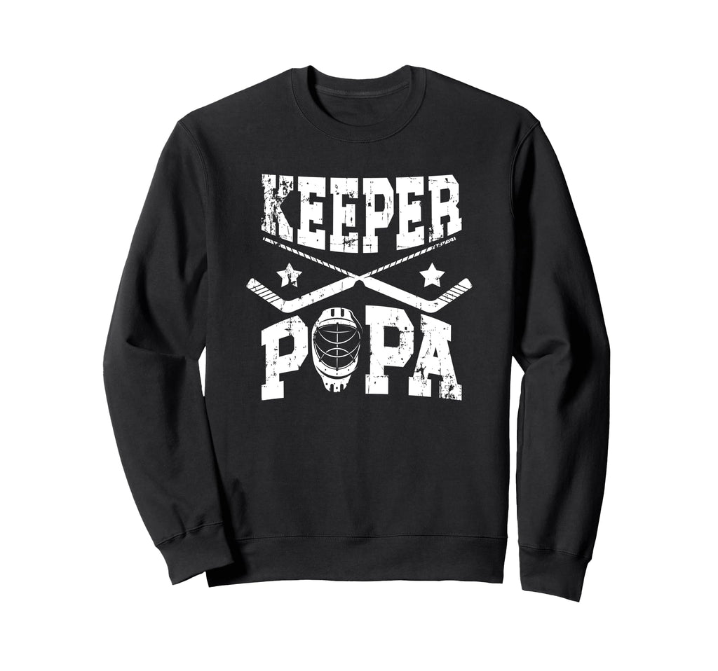 Ice Hockey Keeper Papa Ice Hockey Sweatshirt - Minimalist Print for Adults - T-Shirt, Sweatshirt, Hoodie