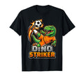 Dino Striker T Rex Soccer Kick Funny T-Shirt - Minimalist Print for Adults - T-Shirt, Sweatshirt, Hoodie