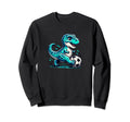 Funny T Rex Dinosaur Soccer Player Sweatshirt - Minimalist Print Men Women - T-Shirt, Sweatshirt, Hoodie