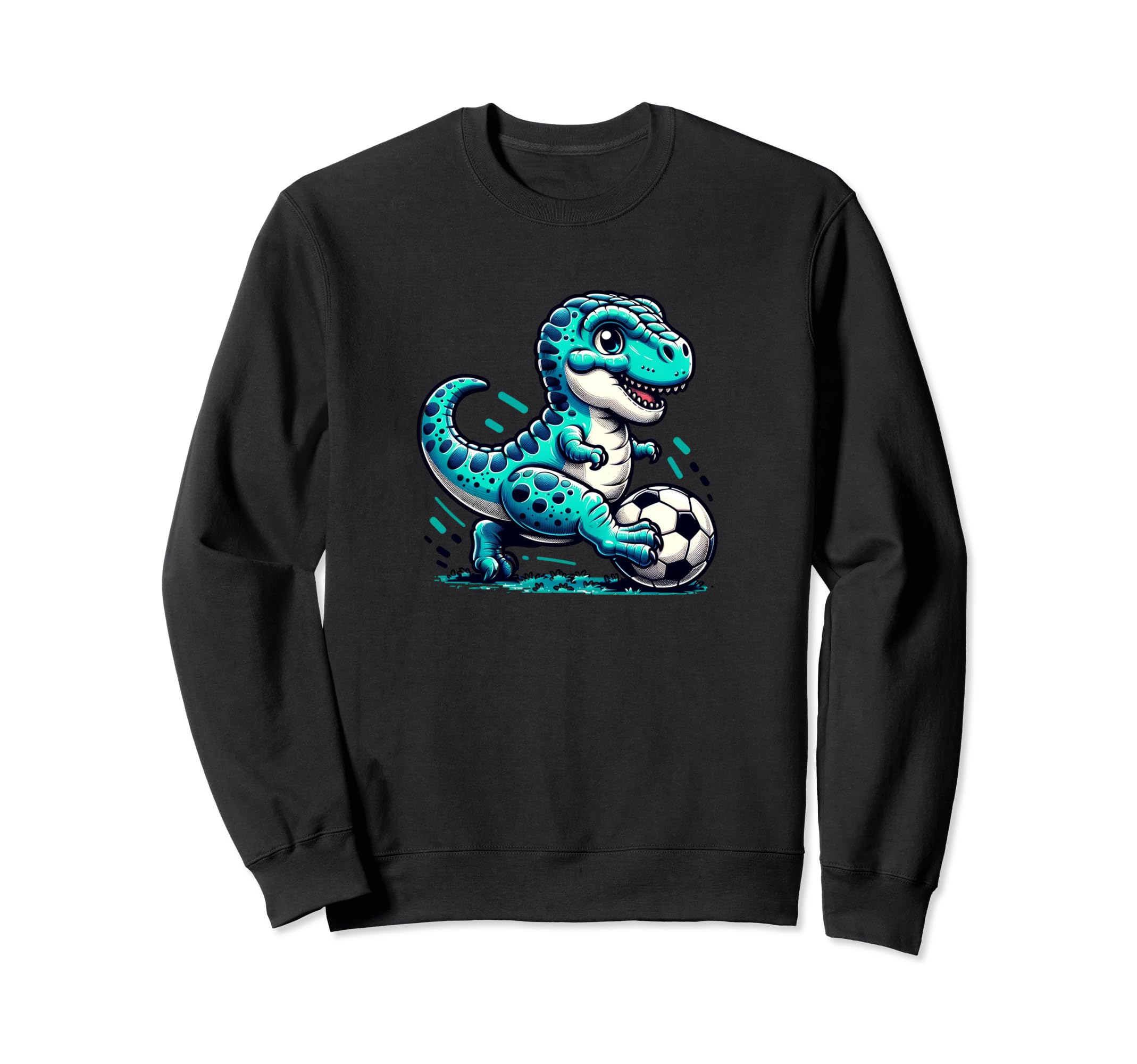 Funny T Rex Dinosaur Soccer Player Sweatshirt - Novelty Apparel for Adults - T-Shirt, Sweatshirt, Hoodie