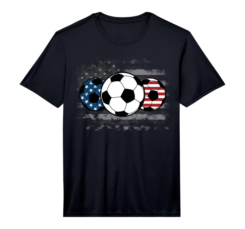 Soccer Red White Blue American Flag 4Th T-Shirt - Unique Graphic Men Women - T-Shirt, Sweatshirt, Hoodie