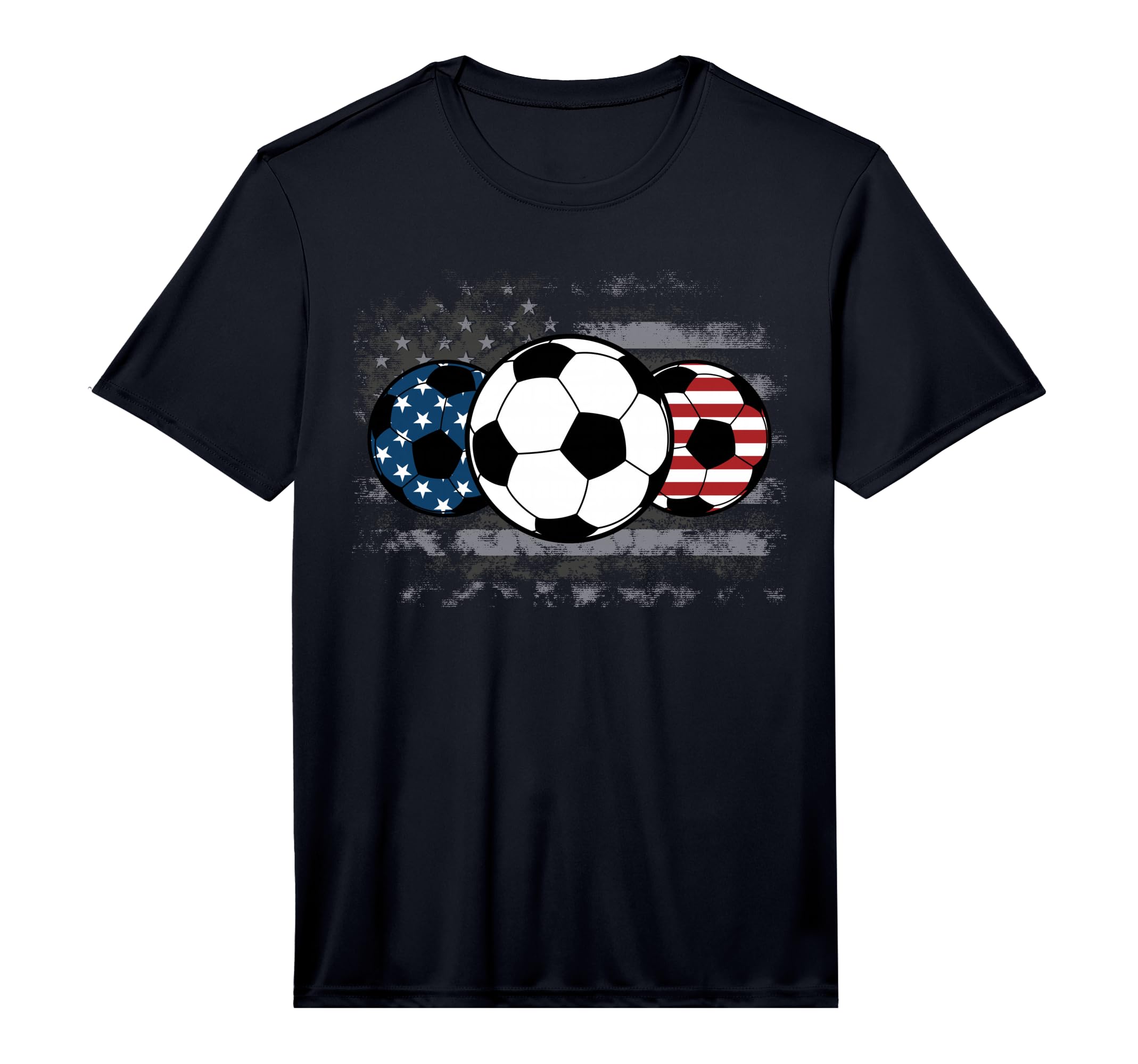 Soccer Red White Blue American Flag 4Th T-Shirt - Unique Graphic Men Women - T-Shirt, Sweatshirt, Hoodie