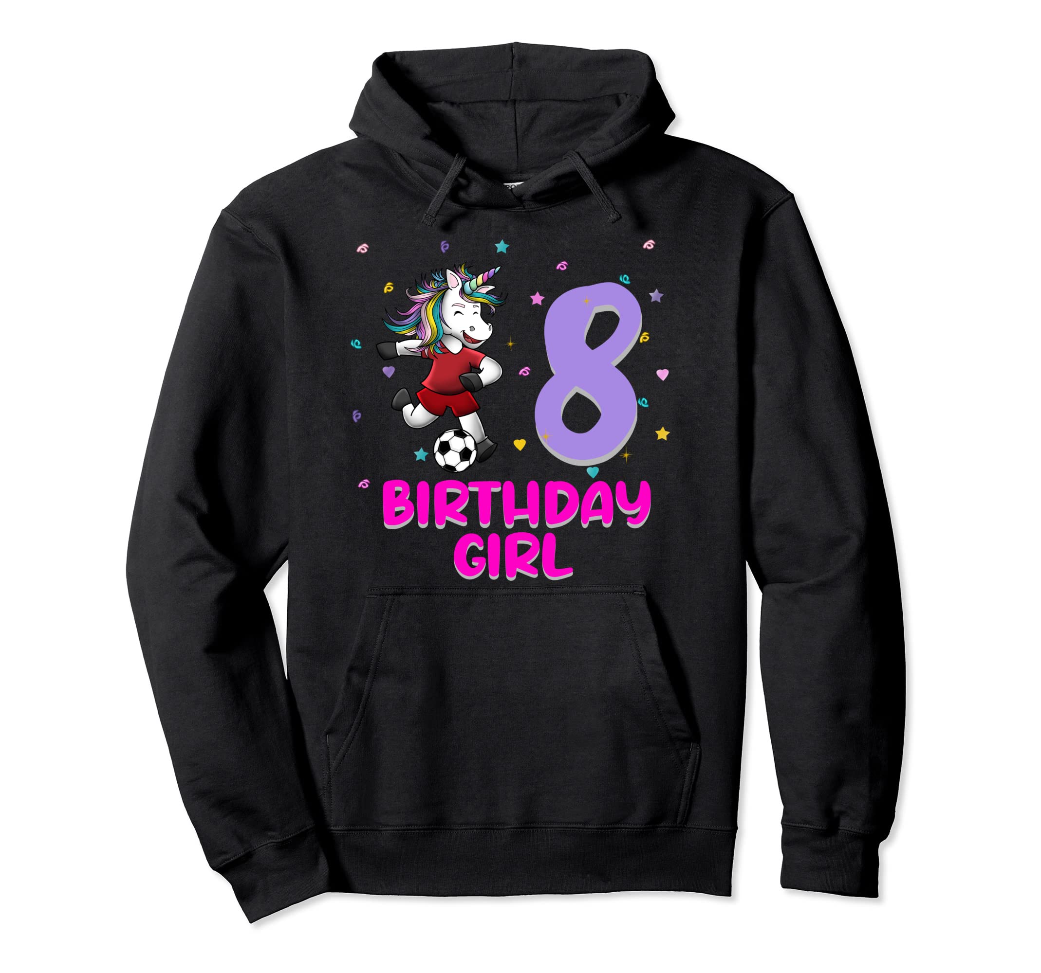Unicorn Soccer 8Th Birthday Love Funny Hoodie - Trendy Graphic for Adults - T-Shirt, Sweatshirt, Hoodie