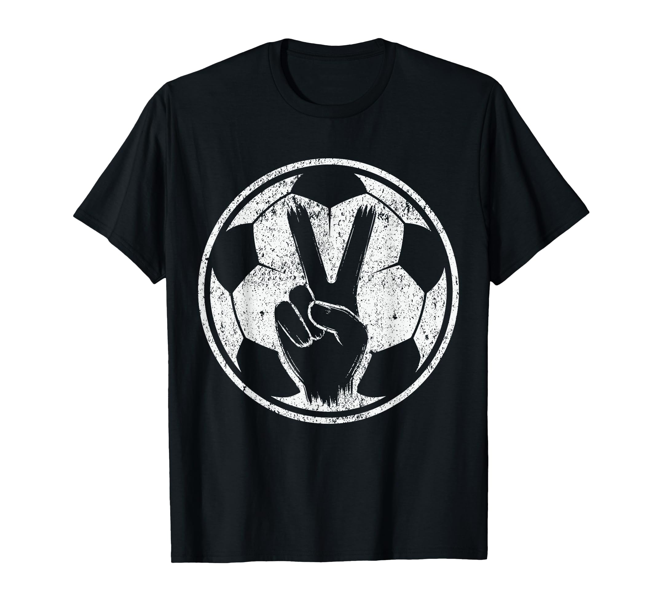 Soccer Peace Sign V Fingers Ball T-Shirt - Custom Art Print for Adults - T-Shirt, Sweatshirt, Hoodie