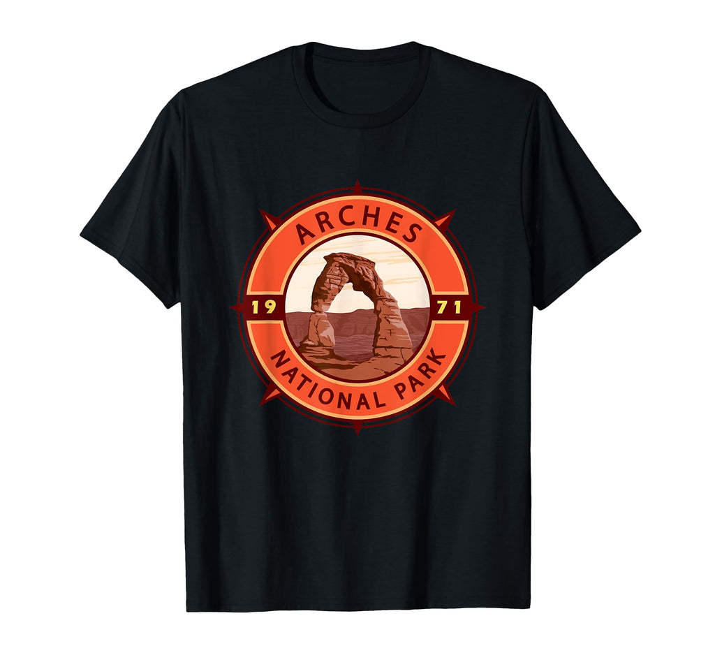 Arches National Park Compass Emblem T-Shirt - Minimalist Print Men Women - T-Shirt, Sweatshirt, Hoodie