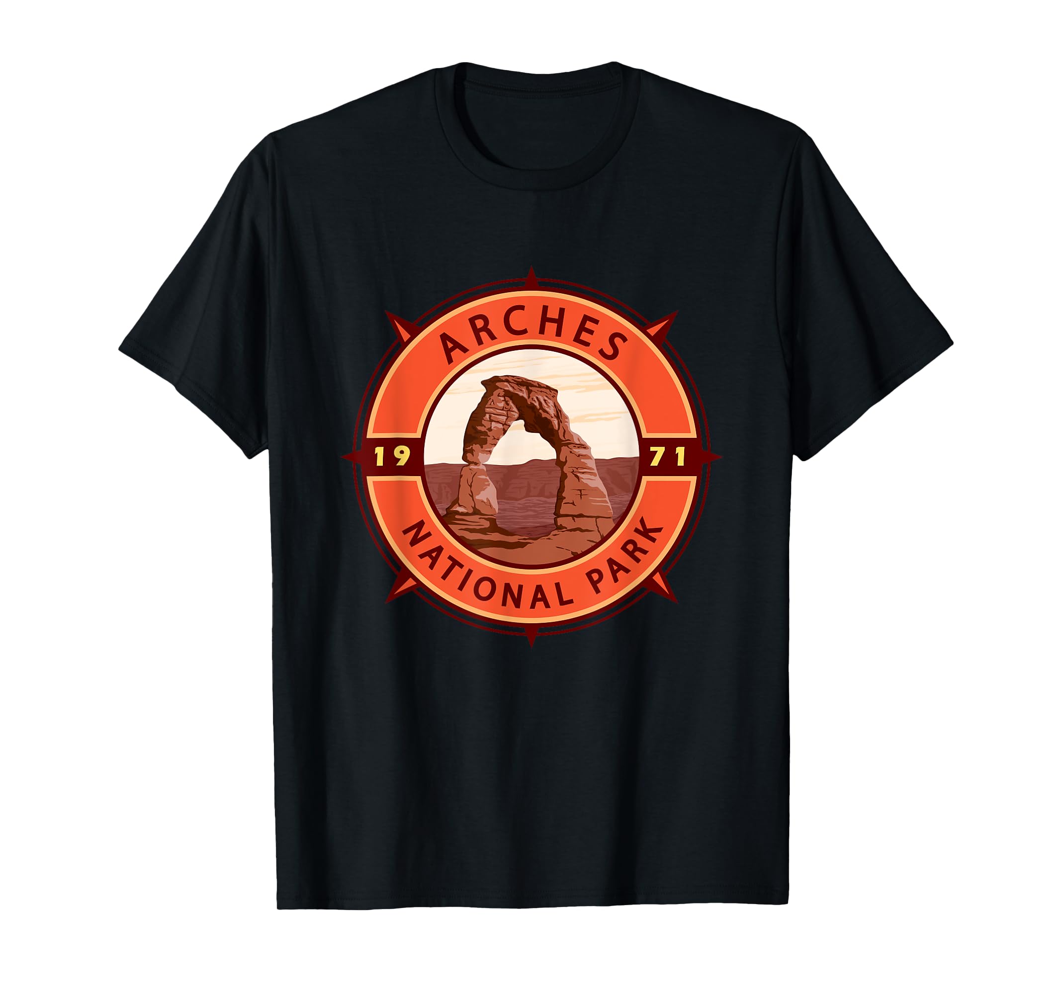 Arches National Park Compass Emblem T-Shirt - Minimalist Print Men Women - T-Shirt, Sweatshirt, Hoodie