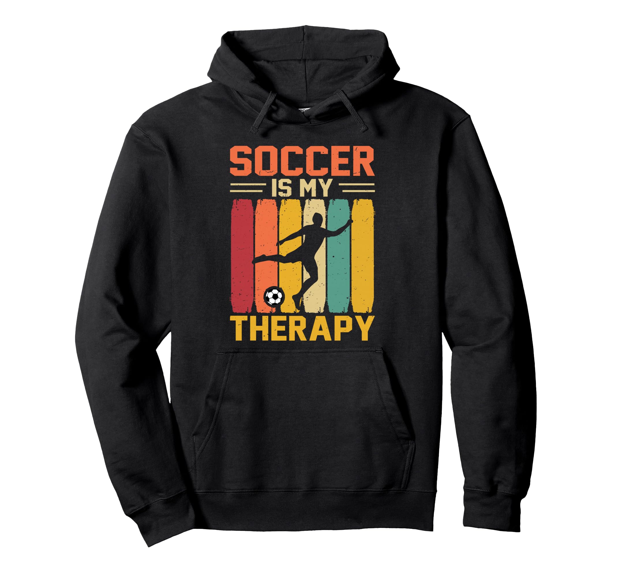 Soccer Is My Therapy Football Hoodie - Aesthetic Graphic Unisex - T-Shirt, Sweatshirt, Hoodie