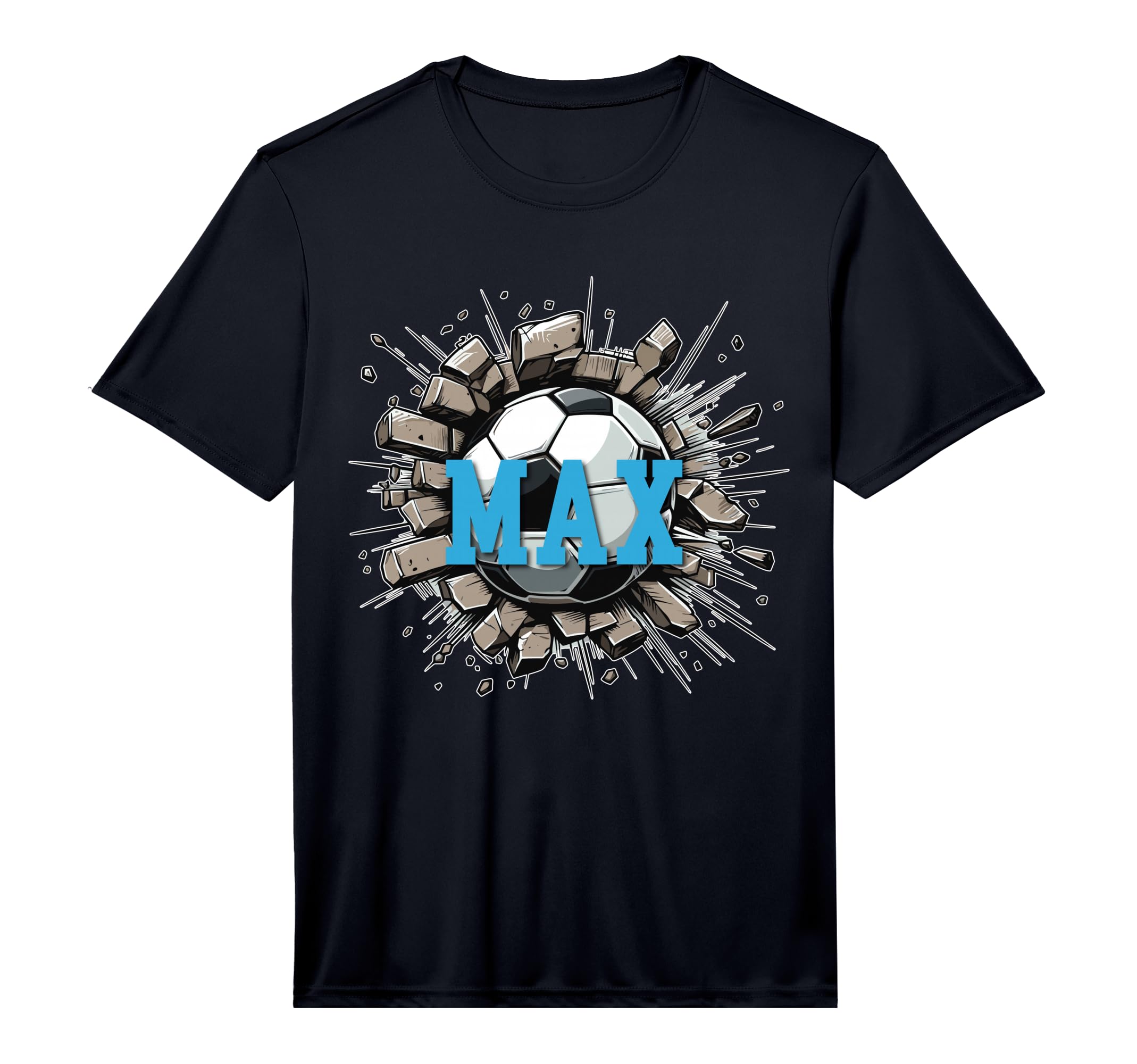 Max Soccer Custom Name Performance T-Shirt - Unique Graphic Men Women - T-Shirt, Sweatshirt, Hoodie