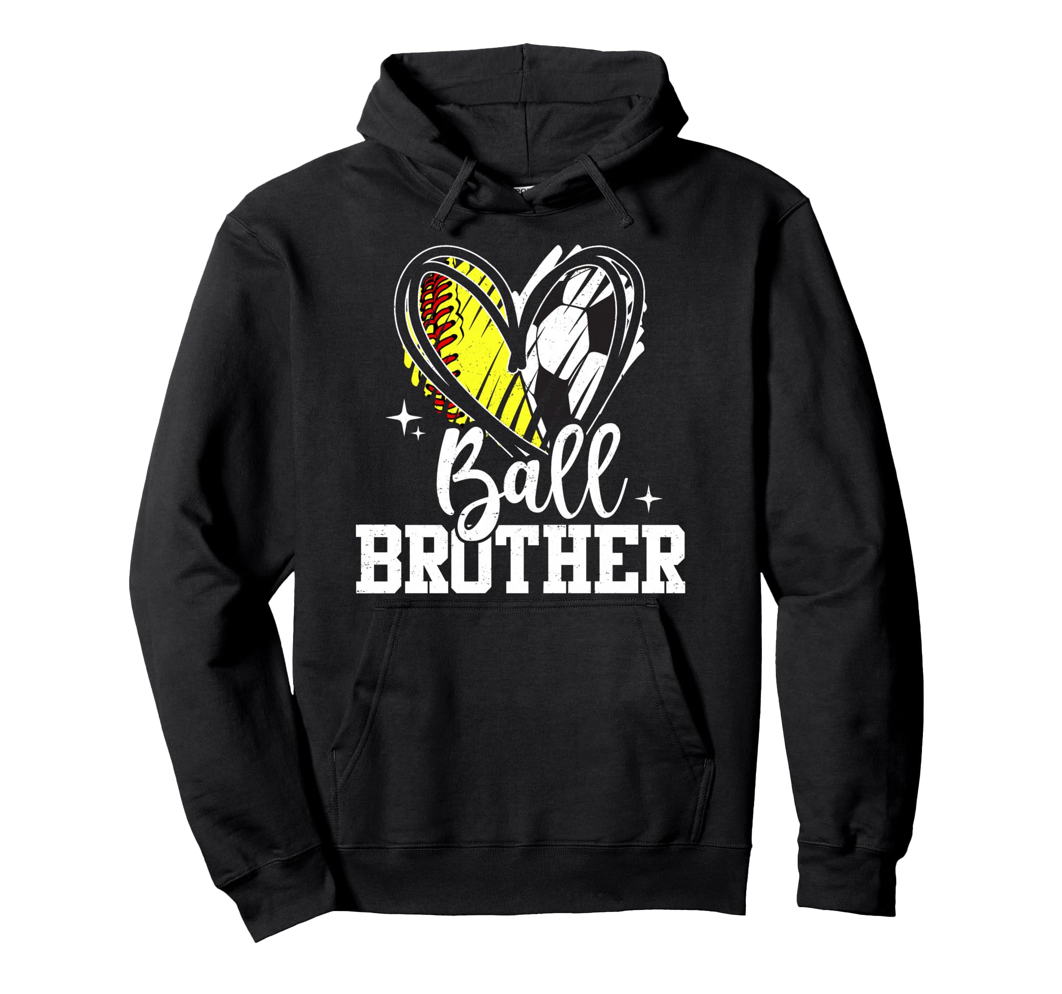 Ball Brother Softball Soccer Ball Brother Hoodie - Graphic Print Unisex - T-Shirt, Sweatshirt, Hoodie
