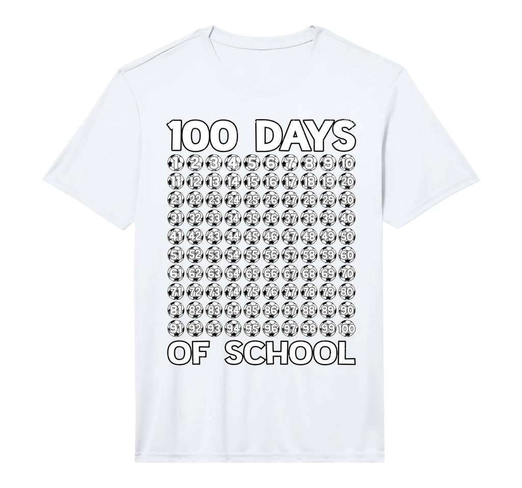 100 Days School Soccer Balls T-Shirt - Casual Everyday Wear for Adults - T-Shirt, Sweatshirt, Hoodie