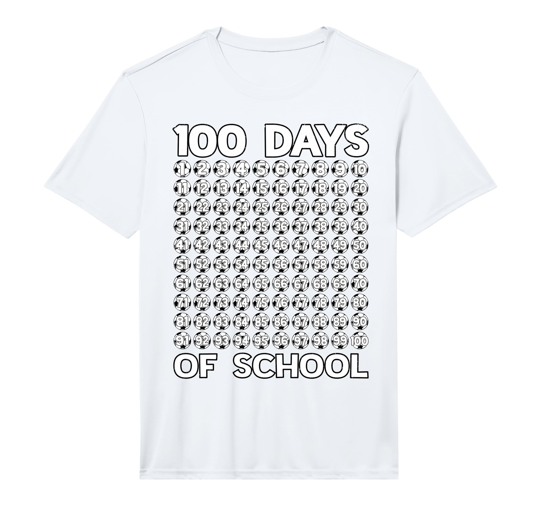 100 Days School Soccer Balls T-Shirt - Casual Everyday Wear for Adults - T-Shirt, Sweatshirt, Hoodie
