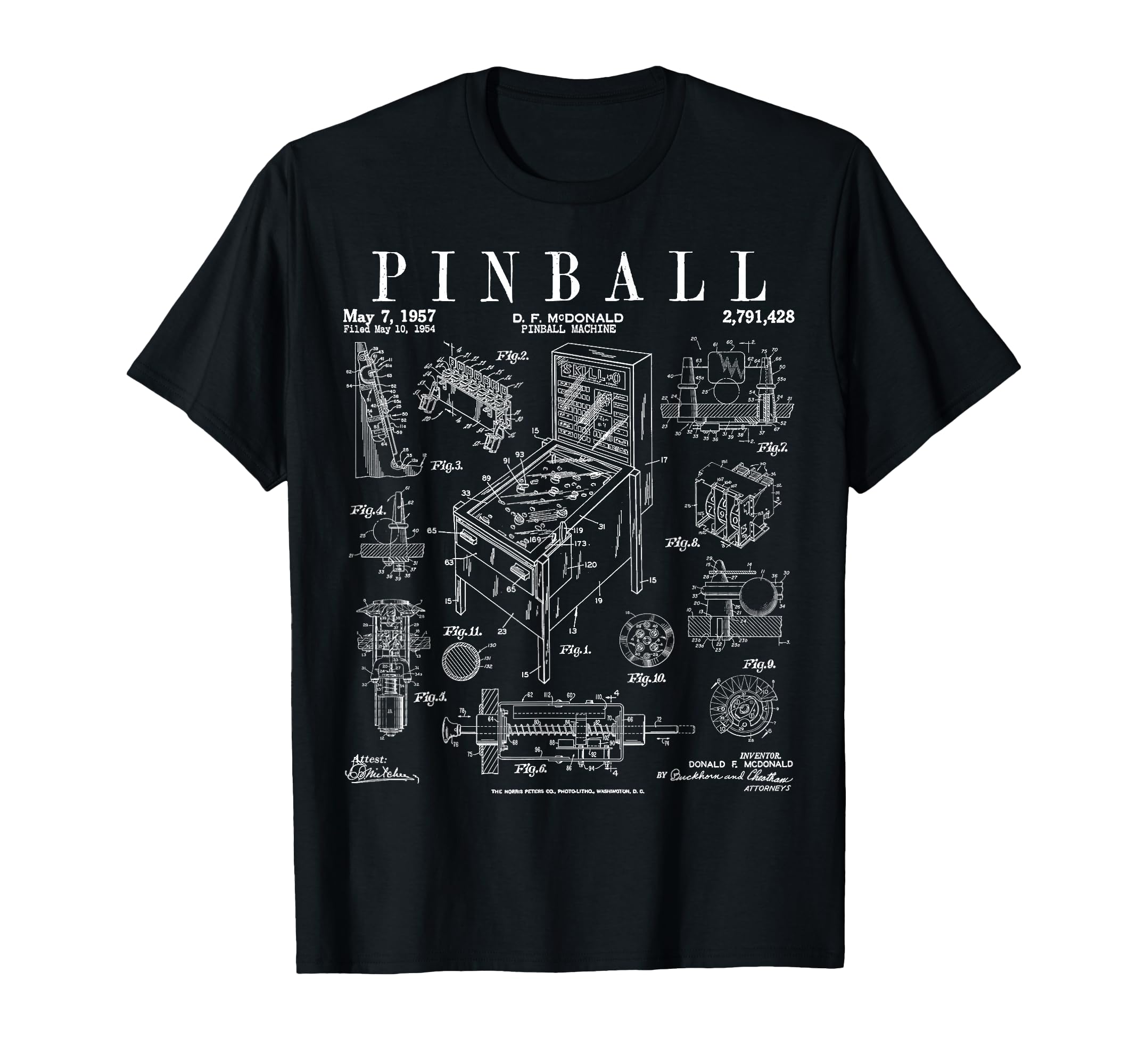 Pinball Arcade Gaming Machine Gamer T-Shirt - Graphic Print Men Women - T-Shirt, Sweatshirt, Hoodie
