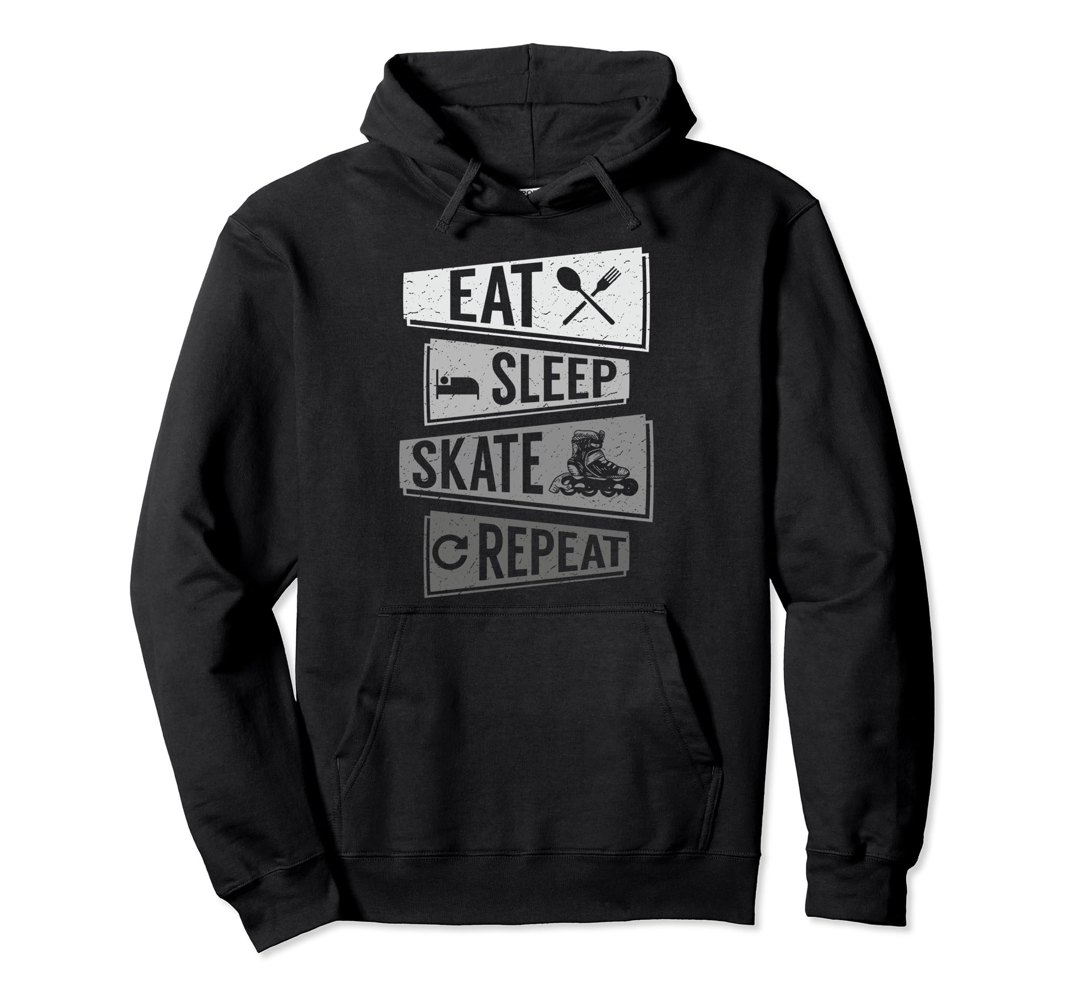 Funny Roller Skating Eat Sleep Skate Hoodie - Streetwear Style Men Women - T-Shirt, Sweatshirt, Hoodie