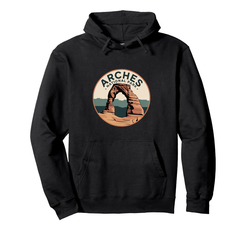 Arches National Park Circle Badge Art Hoodie - Graphic Print for Adults - T-Shirt, Sweatshirt, Hoodie