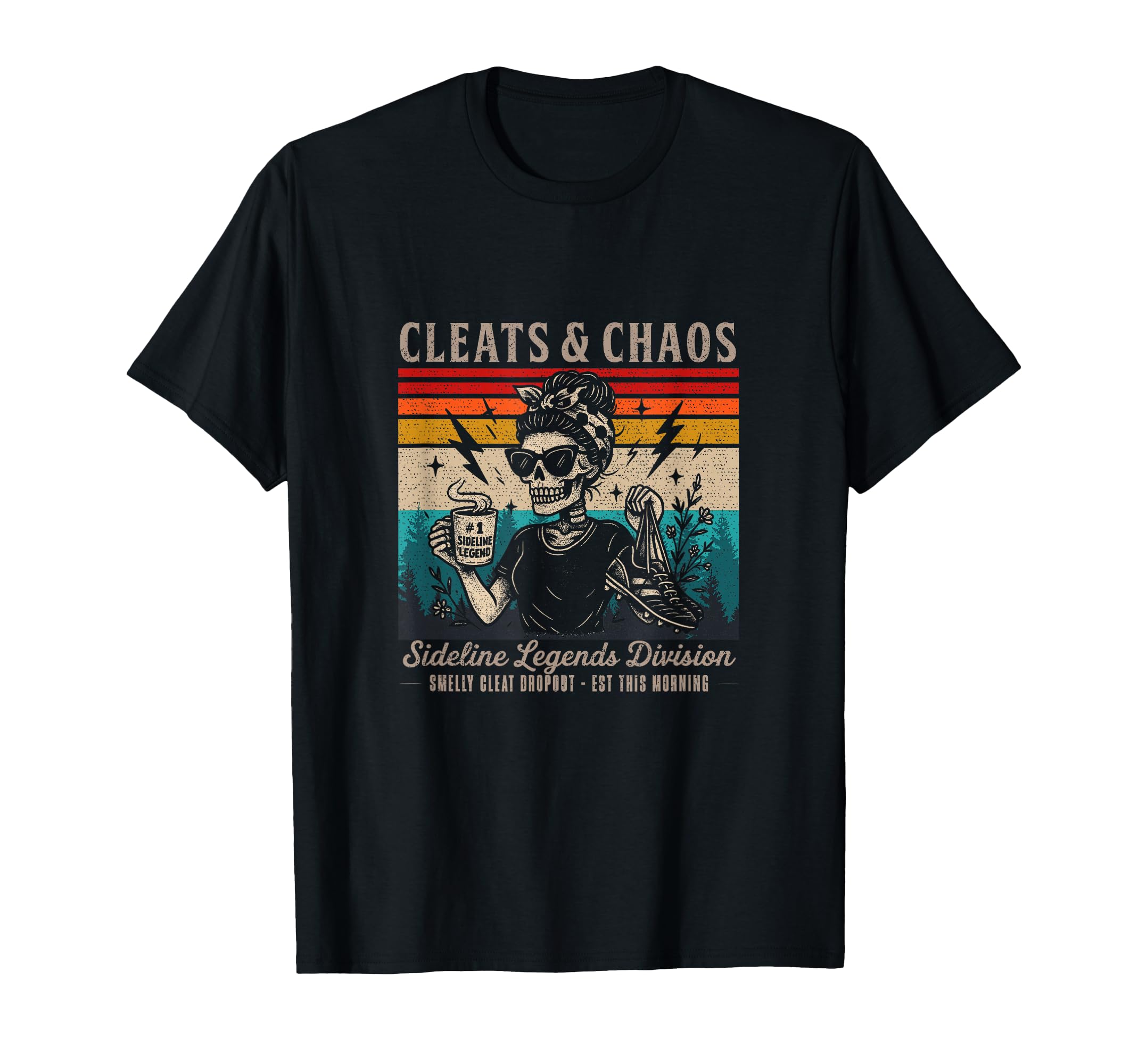 Cleats And Chaos Skeleton Soccer T-Shirt - Fun Novelty Design for Adults - T-Shirt, Sweatshirt, Hoodie