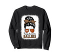 Football And Basketball Mom Messy Bun Sweatshirt - Trendy Graphic Unisex - T-Shirt, Sweatshirt, Hoodie