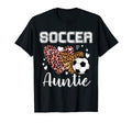 Soccer Auntie Heart Leopard Grandma T-Shirt - Casual Everyday Wear Unisex - T-Shirt, Sweatshirt, Hoodie