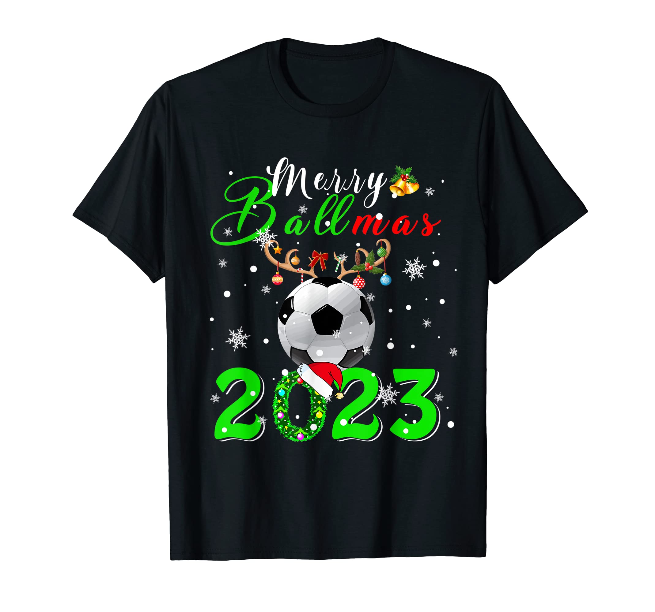 Merry Ballmas 2023 Santa Reindeer T-Shirt - Custom Art Print for Adults - T-Shirt, Sweatshirt, Hoodie