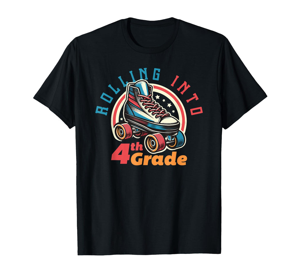 Rolling Into 4Th Grade Roller Skate T-Shirt - Minimalist Print Unisex - T-Shirt, Sweatshirt, Hoodie