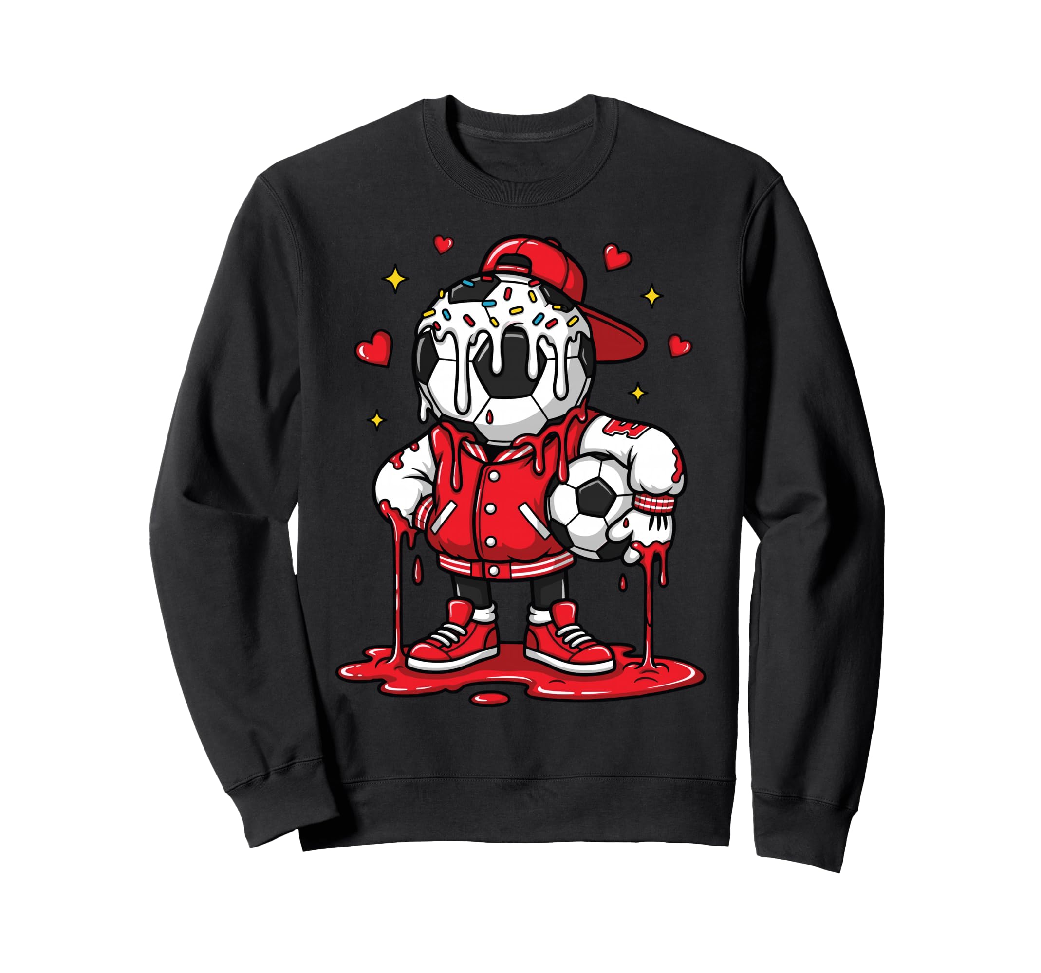 Valentines Day Dripping Soccer Candy Sweatshirt - Aesthetic Graphic Unisex - T-Shirt, Sweatshirt, Hoodie