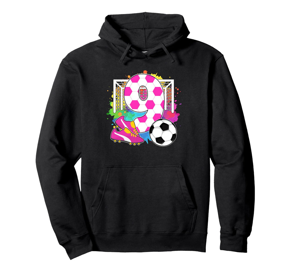 9 Years Old Birthday 9Th Birthday Soccer Hoodie - Unique Graphic Unisex - T-Shirt, Sweatshirt, Hoodie