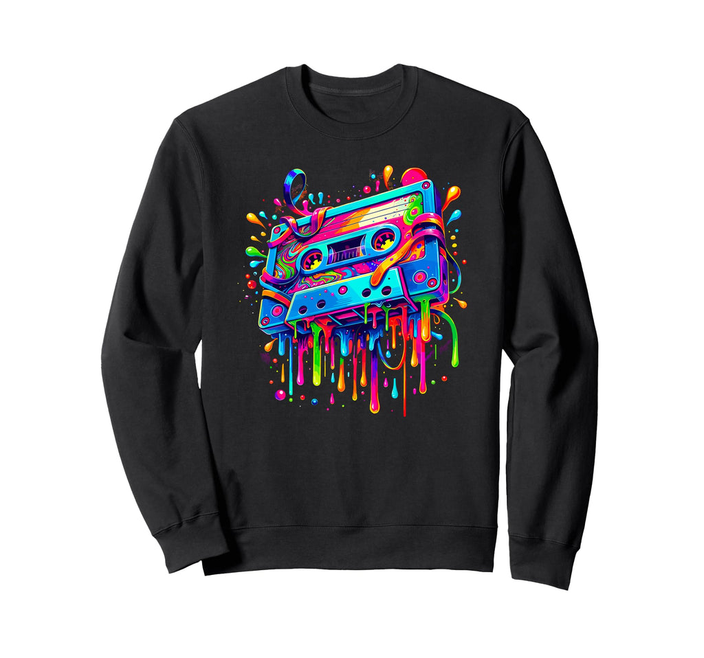 Splash Art Cassette Player Sweatshirt - Fun Novelty Design for Adults - T-Shirt, Sweatshirt, Hoodie
