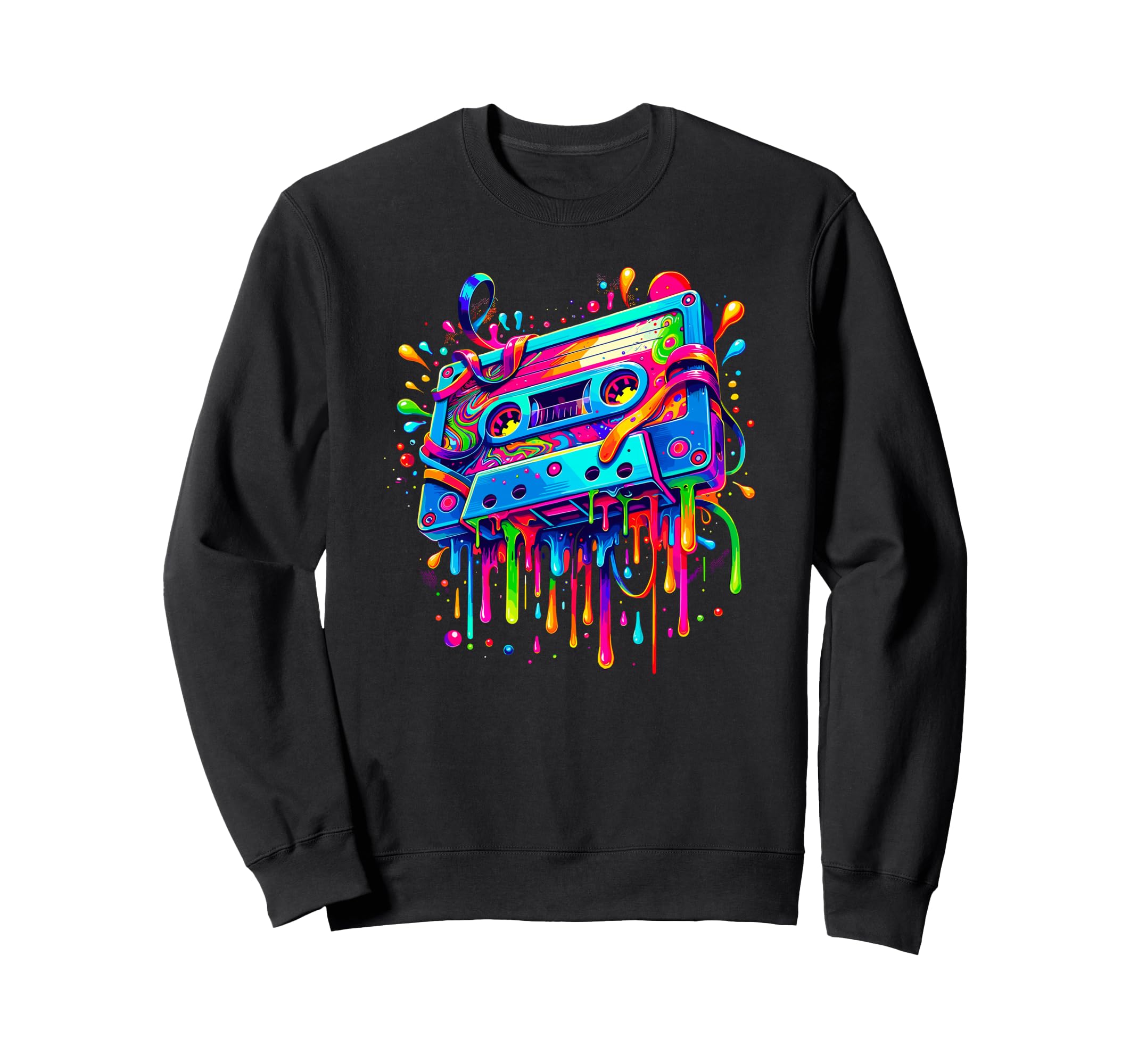Splash Art Cassette Player Sweatshirt - Fun Novelty Design for Adults - T-Shirt, Sweatshirt, Hoodie
