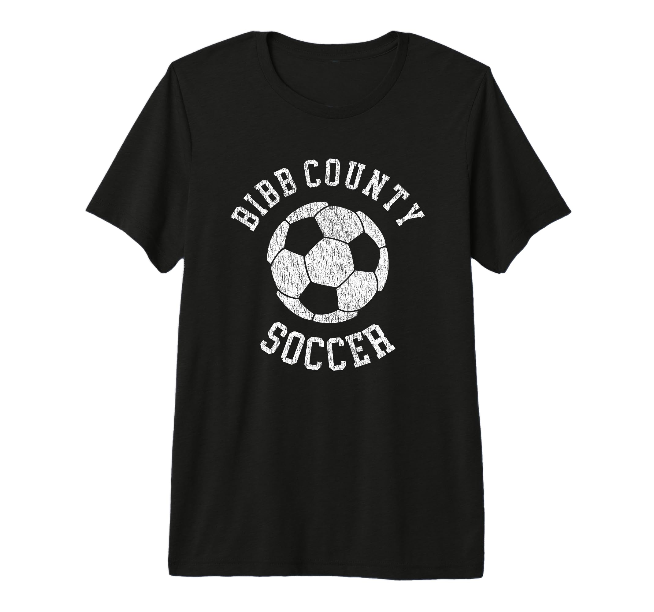 Bibb County Soccer Distressed 90S Tri T-Shirt - Unique Graphic for Adults - T-Shirt, Sweatshirt, Hoodie