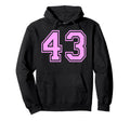 43 Number Forty Three Sports Varsity Hoodie - Graphic Print Men Women - T-Shirt, Sweatshirt, Hoodie